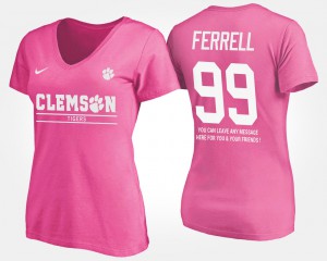 Clelin Ferrell Clemson T-Shirt Womens Pink With Message #99 895952-964