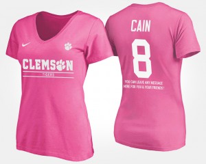 #8 Pink Ladies Deon Cain Clemson T-Shirt With Message 190944-576