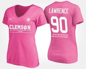 #90 With Message For Women's Pink Dexter Lawrence Clemson T-Shirt 495980-725