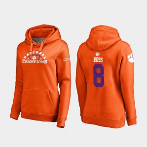 Justyn Ross Clemson Hoodie College Football Playoff Pylon Women's #8 Orange 2018 National Champions 710922-349