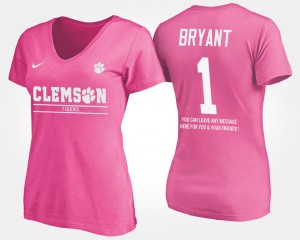 For Women's Martavis Bryant Clemson T-Shirt Pink With Message #1 886338-578