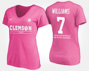 #7 With Message For Women Mike Williams Clemson T-Shirt Pink 393980-564