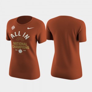 2018 National Champions Celebration College Football Playoff For Women's Orange Clemson T-Shirt 533150-663