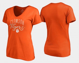 Clemson T-Shirt Graceful Orange V-Neck For Women 381592-508