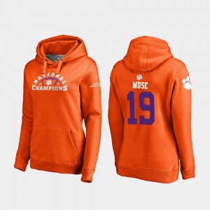 #19 For Women's College Football Playoff Pylon Tanner Muse Clemson Hoodie Orange 2018 National Champions 598543-981
