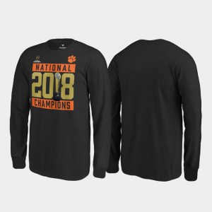 Kids Pitch Long Sleeve College Football Playoff Clemson T-Shirt Black 2018 National Champions 767148-140