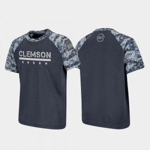 Kids Charcoal Clemson T-Shirt OHT Military Appreciation Raglan Digital Camo 733551-935