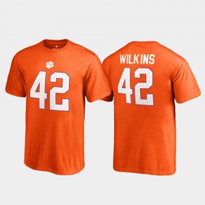 Name & Number Youth(Kids) College Legends Orange #42 Christian Wilkins Clemson T-Shirt 910286-174