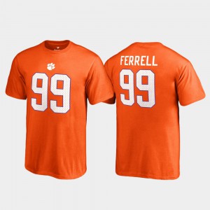 College Legends #99 For Kids Clelin Ferrell Clemson T-Shirt Name & Number Orange 700500-446