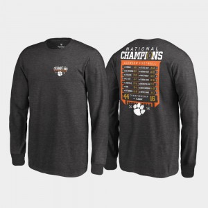 Heather Gray For Kids Hardcount Schedule Long Sleeve College Football Playoff Clemson T-Shirt 2018 National Champions 644011-953