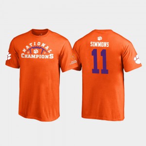 #11 Pylon Isaiah Simmons Clemson T-Shirt Kids 2018 National Champions Orange 355981-903