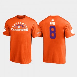 #8 2018 National Champions Justyn Ross Clemson T-Shirt Kids Orange Pylon 677721-406